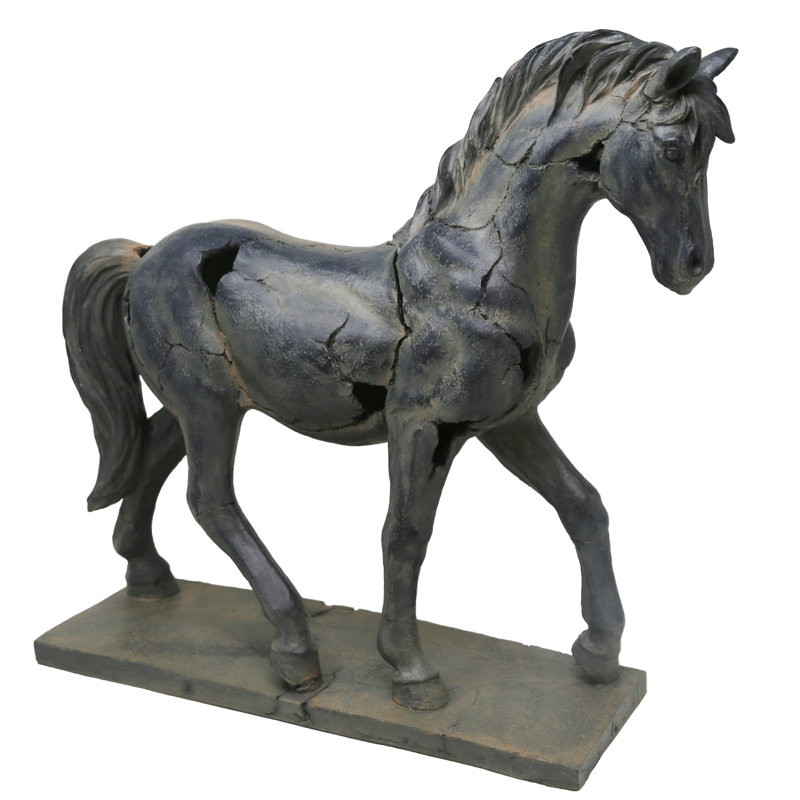 Astoria Grand Cindi Polyresin Cracked Horse Figurine Wayfair